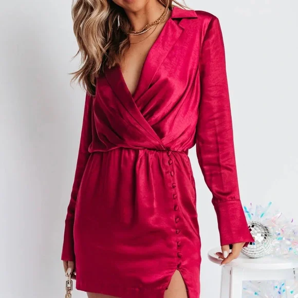vici satin wrap dress Vilma Satin Wrap Midi Dress  VICI